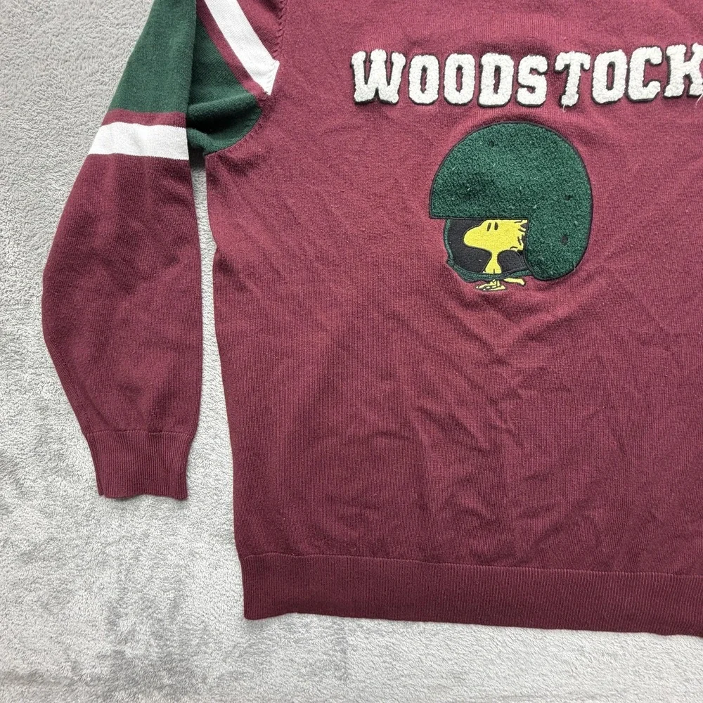 Aeropostale Sweater Mens Large Red Woodstock‎ Peanuts Graphic Pullover Crewneck